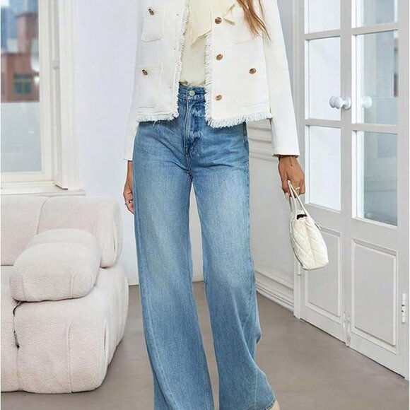 Apricot Elegant Women's Tweed Metal Button Pocket Jacket - Picture 6 of 6